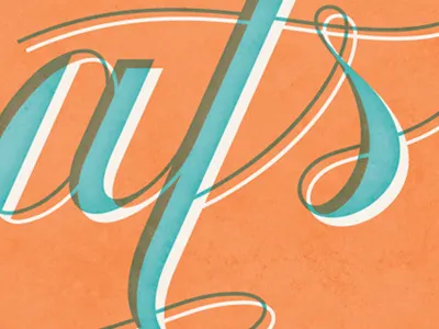 Congrats blue card congrats lettering orange