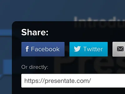 New Presentate Share Pane buttons facebook presentate share twitter