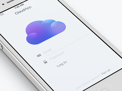 Cloudier Login app cloud cloudier ios7 ui