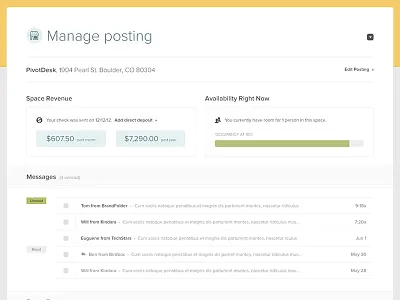 Manage posting dashboard messages