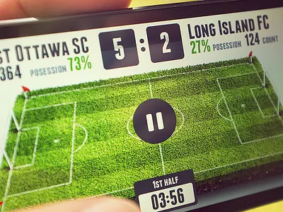 Soccer field app field football goal grass ios iphone mobile soccer ui