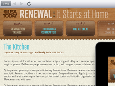 Home Improvement Sponsored Series responsive design visual design