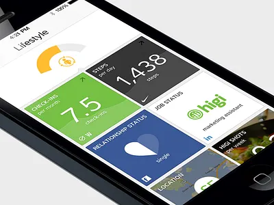 Lifestyle Screen gauge health ios7 iphone mobile tiles