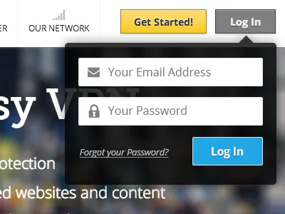 Login dropdown