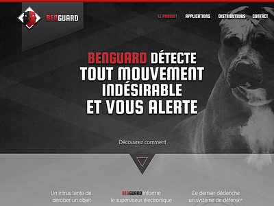 Website black buldog gradients red squada one textured webdesign