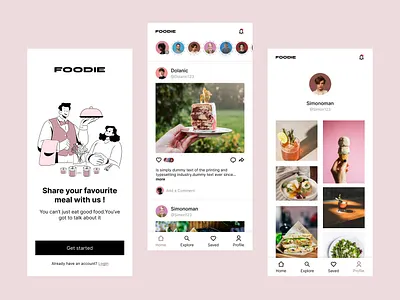 Designing a Mobile app - Foodie - app application design figma food mobile mobile app ui ux