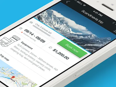 Photo trip booking booking clean flat phone