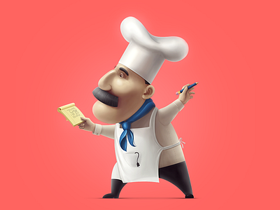 Ralf bake character chief cook design icon illustration pen ralf ui usb ux