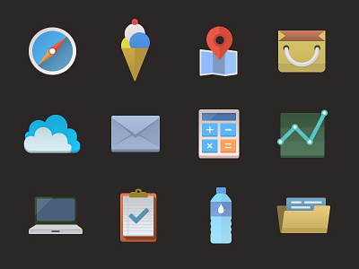 Colorful icons (PSD included) bright colours colorful icon