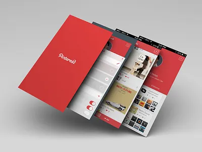 Pinterest 4 Screens action app glyph ios7 pin pinterest redesign share sharing slider ui