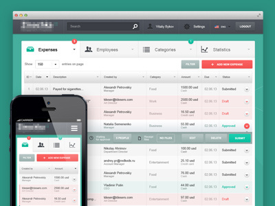 Adaptive Interface accounting adaptive app art direction expenses interface iphone mobile ui web web design