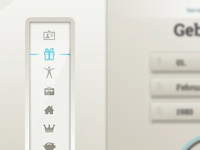 Statusbar / Progressbar in Wizard // iPad App beige birthday blue grey home king money progress save work yey