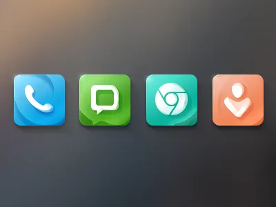 Icon android blue green icon ui