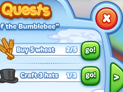 Tutorial Preview buttons close button hat modal popup quests ui wheat