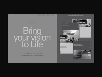 Interior Design Animation animation clean concept contact page gray grid interaction interior design interior design studio landing page layout light motion typography ui ux web web design web design webdesign