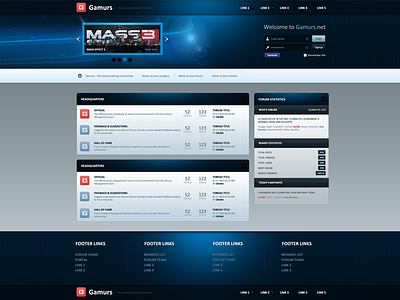 Gamurs Forum Theme forum gaming mybb web design website