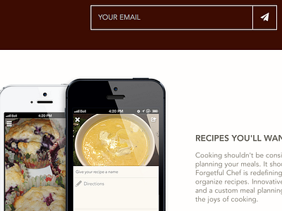 Meal Planning That Fits Your Schedule app avenir email homepage ios landing page single