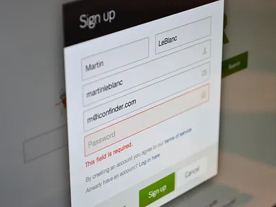 New sign up form form modal signup
