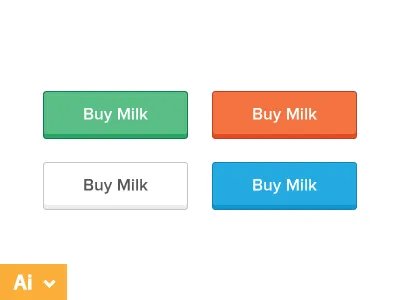 Milk Buttons button flat rounded corner shadow