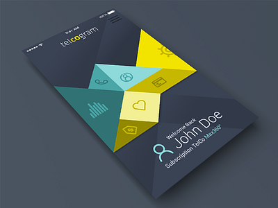 Telcogram iOS app android app dailyui ios ios7 menu mobile navi png psd ui ux