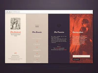 Teaser page (jewelry store) fashion jewellery luxury teaser website