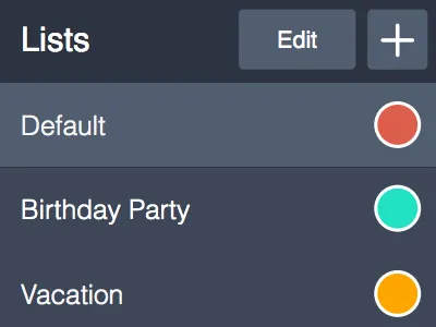 Taskino List colors to do