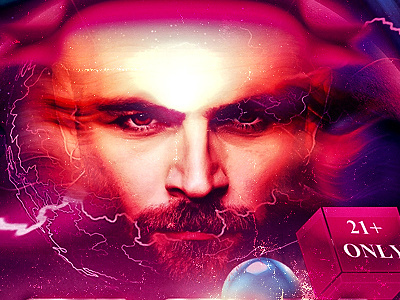 PSD Glow Flyer Template flyer template glow midnight nightclub party photo effect pink poster purple retinalsin stylish summer