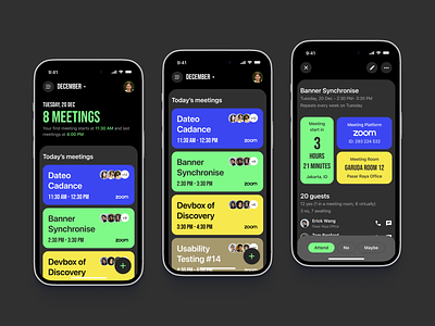 🗓 Dateo - Calendar App app app design bold calendar calendar app color meeting mobile mobile calendar schedule task to do trend typography ui uiux uix ux zoom