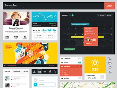Freebie Psd - UI Kit button design free navigation psd ui user interface widget