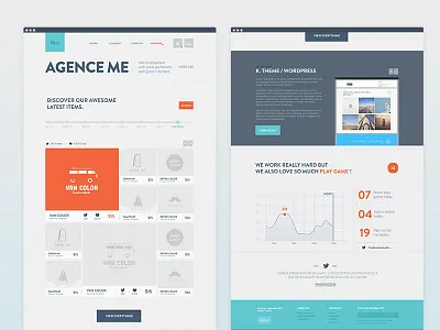 Home - AgenceMe flat graph home kpi numbers page shop thumbnail website