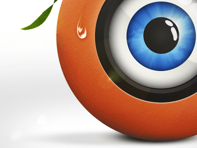 Orange blue eye frut globe green illustration light object orange photoshop water