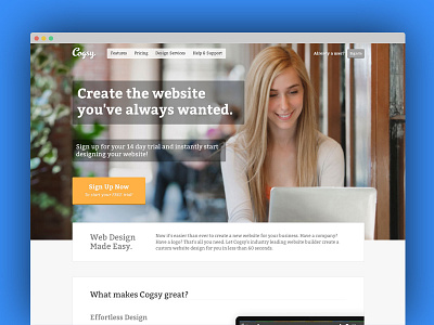 Cogsy Home cogsy design friendly landing layout page responsive startup website