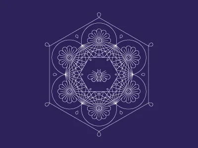 Sacred Beeometry bee blue buzz