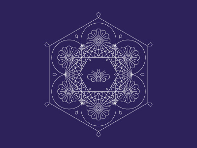 Sacred Beeometry bee blue buzz