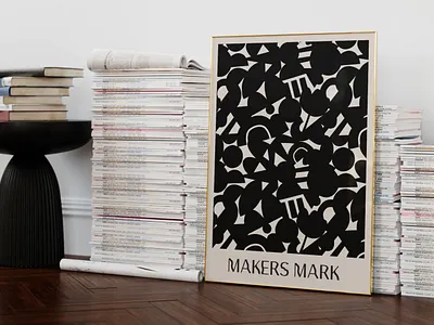 Makers Mark - a poster inspired by crafters and makers art print artwork illustration matisse inspired mid century modern modern design modern typography monochrome poster seamless pattern surface pattern design vector artwork