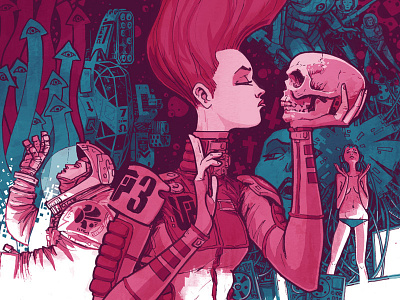 Future Corruption illustration lgal mech pulp sci fi station zero