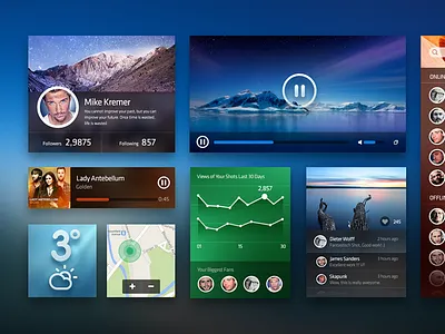Ui Kit app icon map music player ui