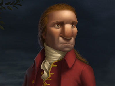 Young Washington america british character design french and indian war george washington illustration virginia