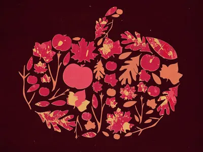 Autumn Pumpkin Print apples autumn fall halloween leaves october pumpkin screen print season texture weather