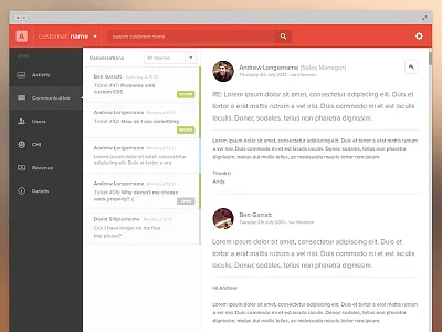 Communication UI app email flat flat design help messages support tickets ui web app