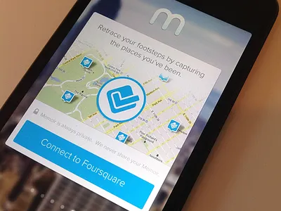 iPhone - Connections Setup Screens app connect foursquare ios ios7 iphone onboard retina setup