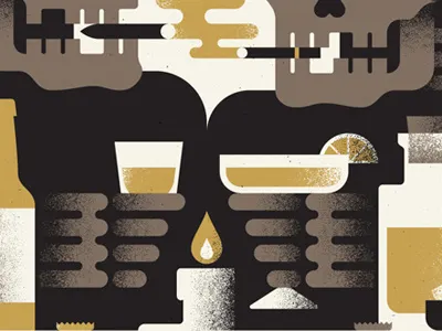 Salud Dos beer candle skeletons smoke tequila