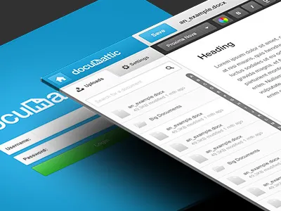 iPad UI - Files bb editor dashboard documents editor files save settings