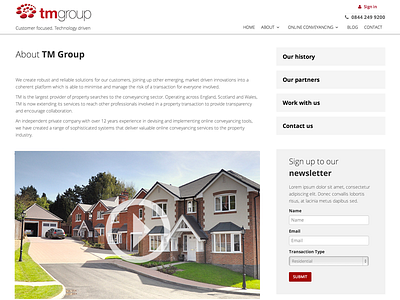 TMGroup new website ui ux web design