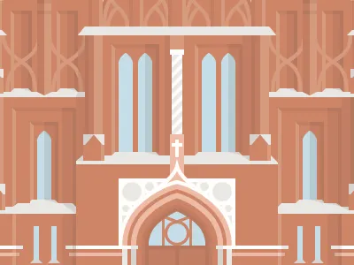 A fragment of the Catholic Church architecture church flat landmark map