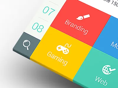 App for Startup Village app beautiful category date flat icon landing page menu news search ui