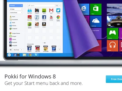 Pokki.com Update apps clean layout pokki website white windows