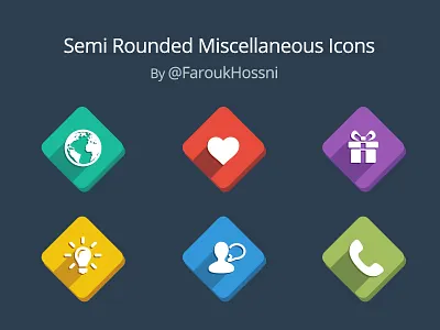 Long Shadow Icons [PSD] clean colorful design flat icons long neat shadow ui ux