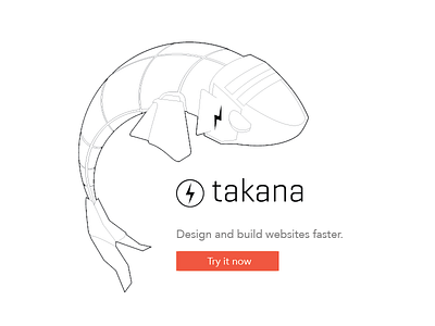 Takana Landing Concept bolt fish landing logo page sign takana up ux web