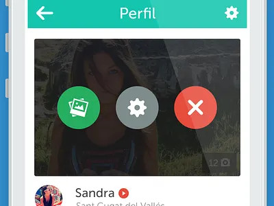 Photos options menu black blue flat green iphone left menu network orange red slide menu social white